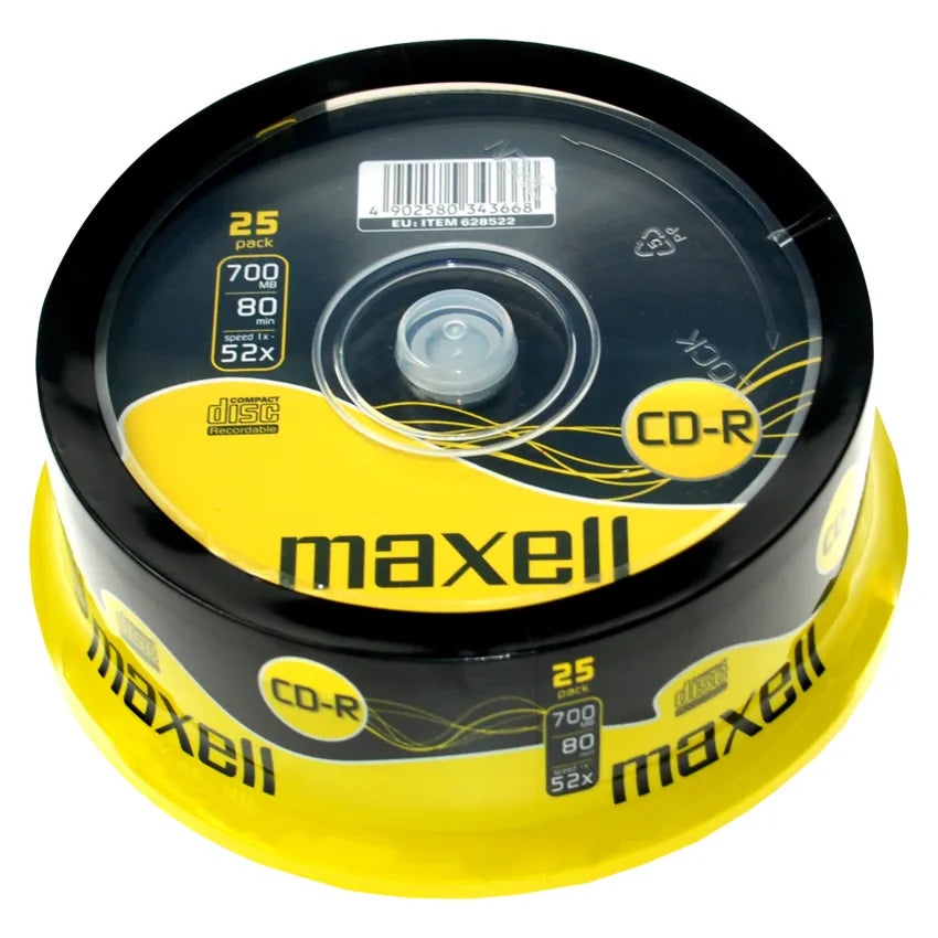 Maxell CD-R 80 52x X 25 PACK SPINDLE, 628522