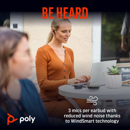 POLY Voyager Free 60+ UC M Carbon Black Earbuds +BT700 USB-C Adapter +Touchscreen Charge Case