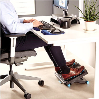 Fellowes Foot Rest Under Desk - Energizer Foot Support Ergonomic Foot Rest with 3 Height Adjustable Positions & Massage Textured Surface - Foot Rest Stool for Office & Home - Charcoal