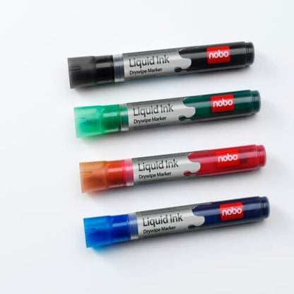 Nobo Liquid Ink Whiteboard Pens Bullet Tip 6 Pack