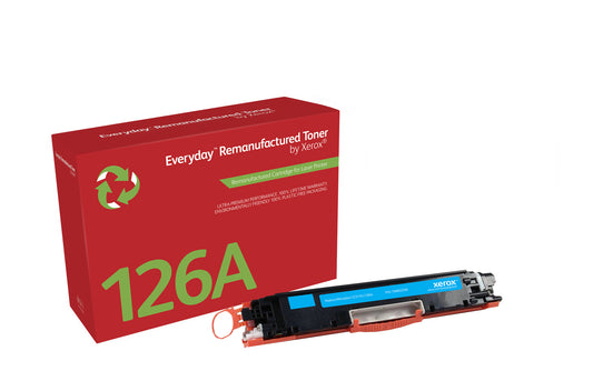 Everyday™ Cyan Remanufactured Toner by Xerox compatible with HP 126A (CE311A), Standard capacity