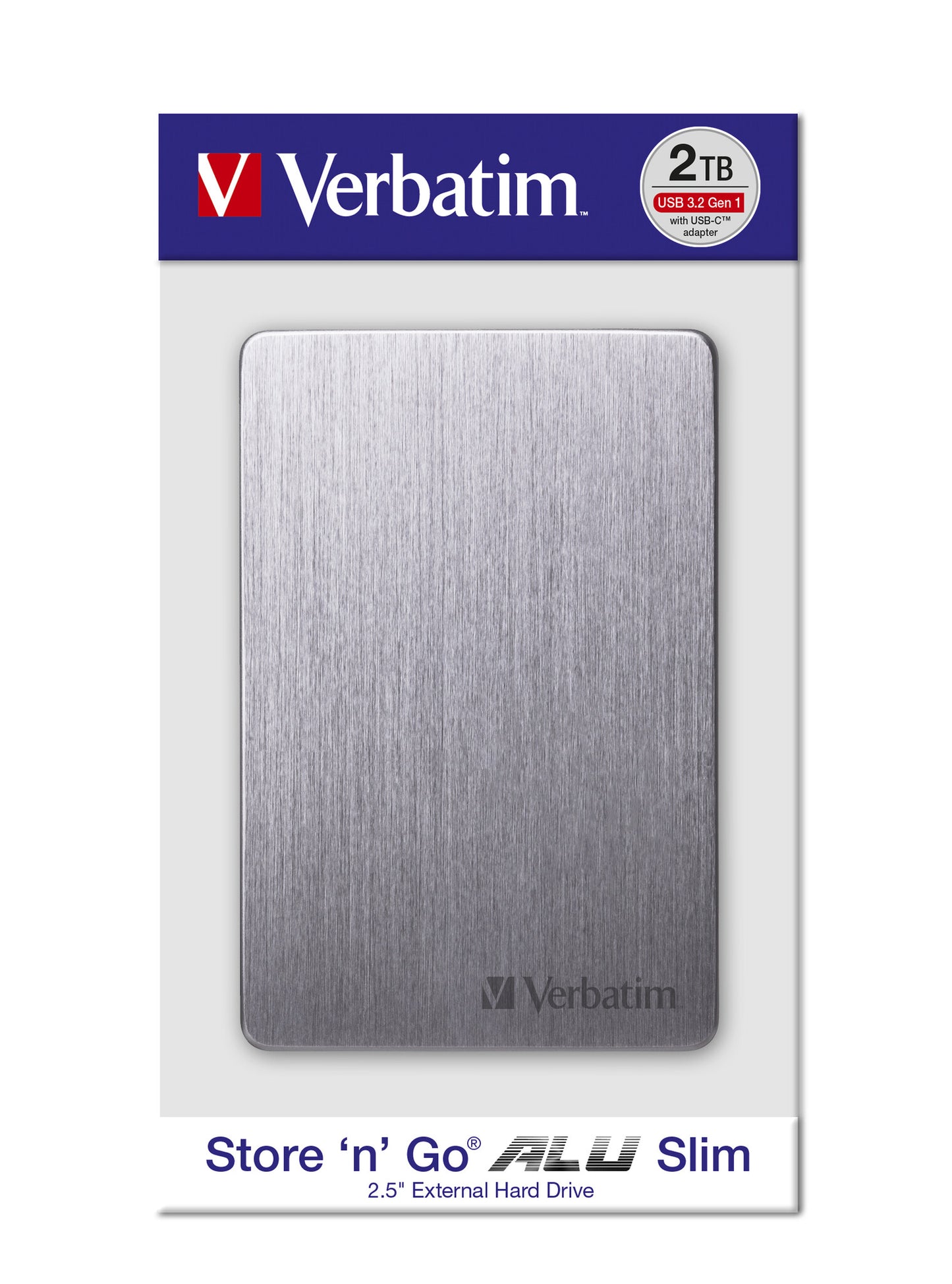Verbatim Store 'n' Go ALU Slim Portable Hard Drive 2TB Space Grey