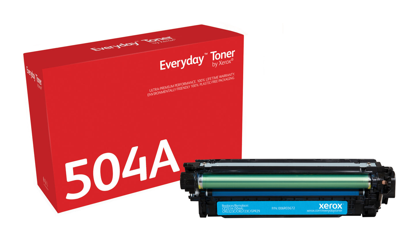 Everyday ™ Cyan Toner by Xerox compatible with HP 504A (CE251A), Standard capacity