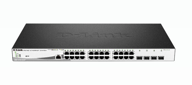 D-Link 28-Port Gigabit PoE+ Smart Managed Switch including 4 x 100/1000Mbps Combo Ports