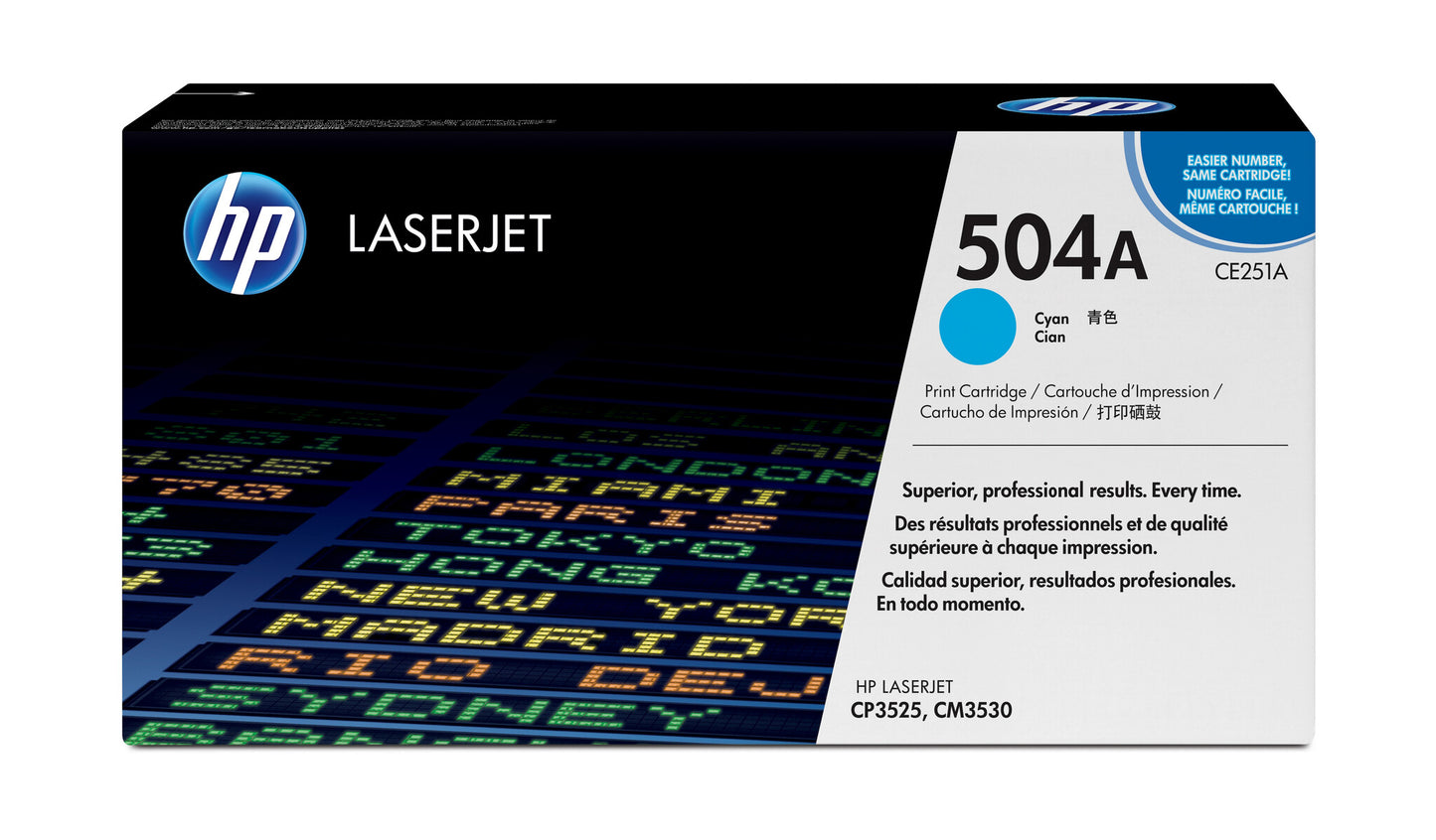 HP 504A Cyan Original LaserJet Toner Cartridge