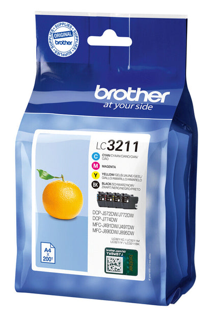 Brother LC3211VAL ink cartridge 4 pc(s) Original Standard Yield Black, Cyan, Magenta, Yellow