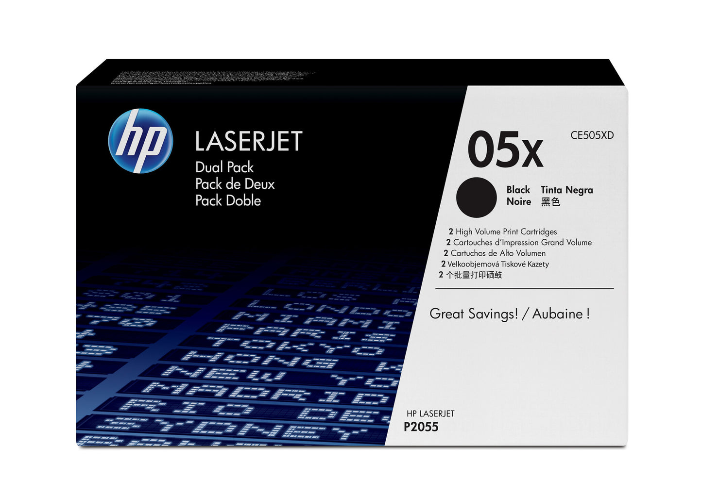 HP 05X 2-pack High Yield Black Original LaserJet Toner Cartridges