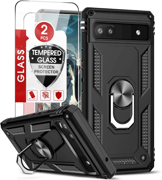 LEYI RUGGED CASE PIXEL 6A 2 PK SCREEN PROTECTOR BLACK