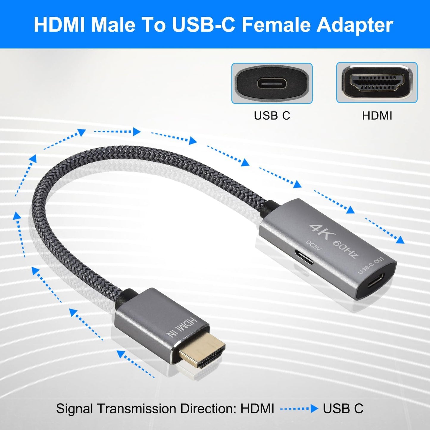 USB 3.1 TYPE C TO HDMI 4K MALE TO FEMALE ADAPTER