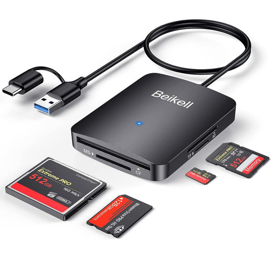 Beikell 4 in 1 Dual Connector USB C & 3.0 Reader Adapter