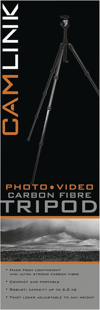 CAMLINK CARBON TRIPOD 139CM BLACK, CL-TPCARB2500