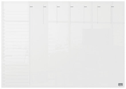 Nobo Transparent Acrylic Mini Whiteboard Weekly Planner Desktop or Wall Mounted A3