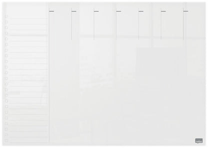 Nobo Transparent Acrylic Mini Whiteboard Weekly Planner Desktop or Wall Mounted A3