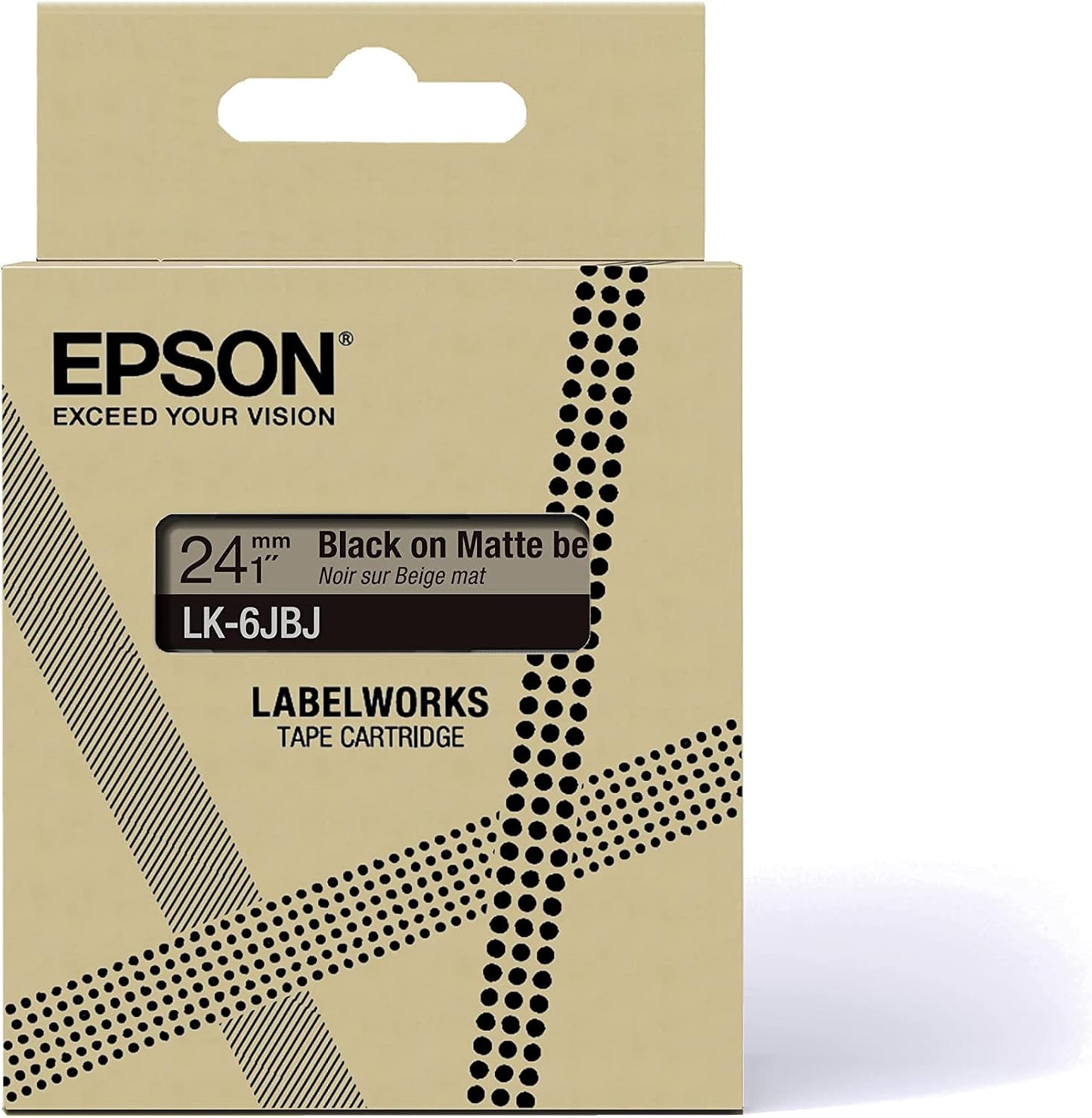 EPSON LK-6JBJ MATTE TAPE BEIGE/BLACK 24MM (8M)