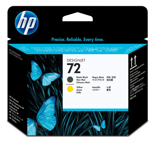 HP 72 Matte Black and Yellow DesignJet Printhead