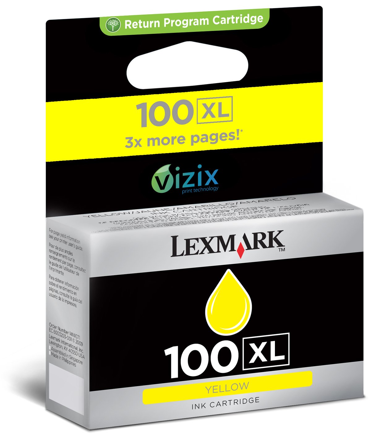 Lexmark 100XL Yellow High Yield Return Program ink cartridge Original