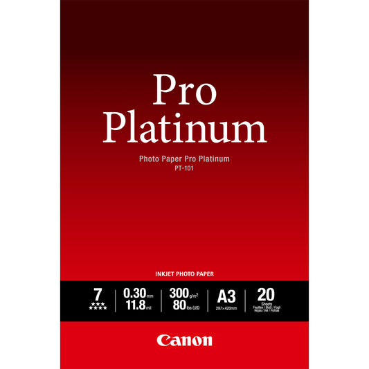 Canon PT-101 Pro Platinum Photo Paper A3 - 20 Sheets