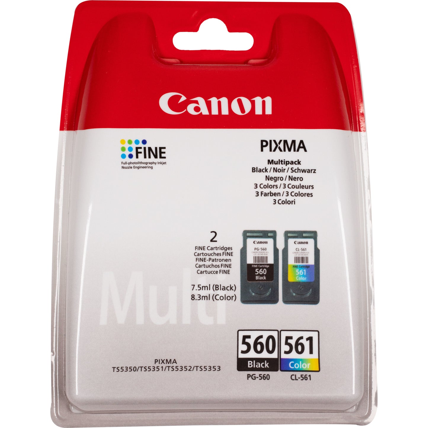 Canon PG-560 Black and CL-561 Colour Ink Cartridge Multi Pack