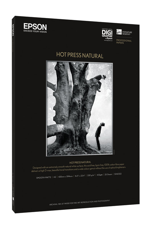 Epson Hot Press Natural, A3+, 25 Sheets