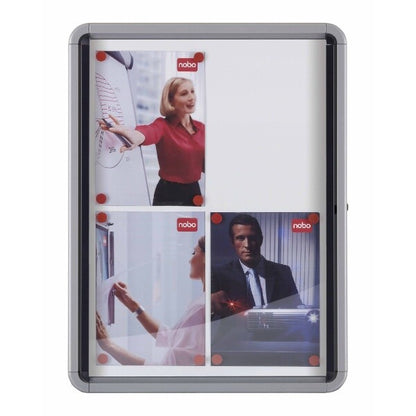 Nobo Premium Plus Magnetic Lockable Notice Board Hinged Door 4xA4
