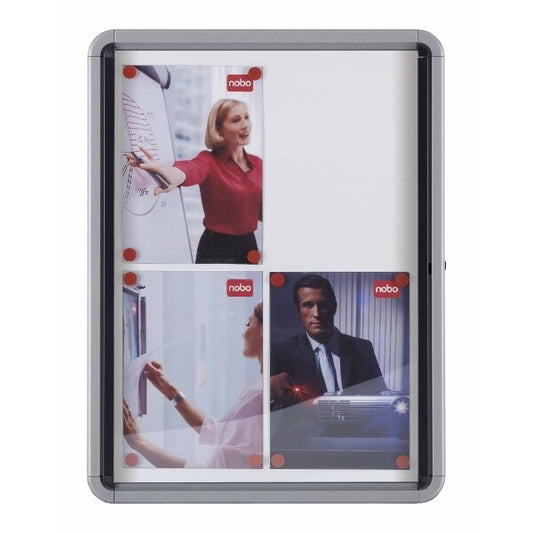 Nobo Premium Plus Magnetic Lockable Notice Board Hinged Door 4xA4