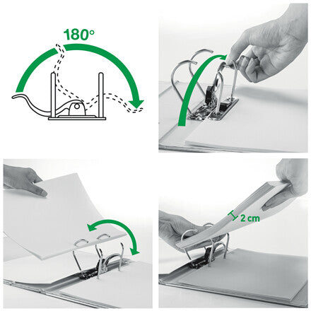Leitz Lever Arch File 180° WOW POB/Laminated A4/80mm