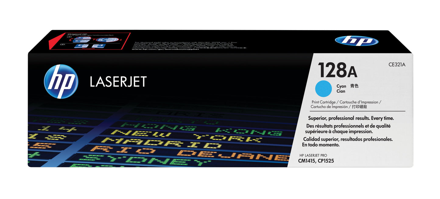 HP 128A Cyan Original LaserJet Toner Cartridge