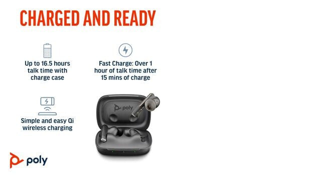 POLY Voyager Free 60+ UC M Carbon Black Earbuds +BT700 USB-C Adapter +Touchscreen Charge Case