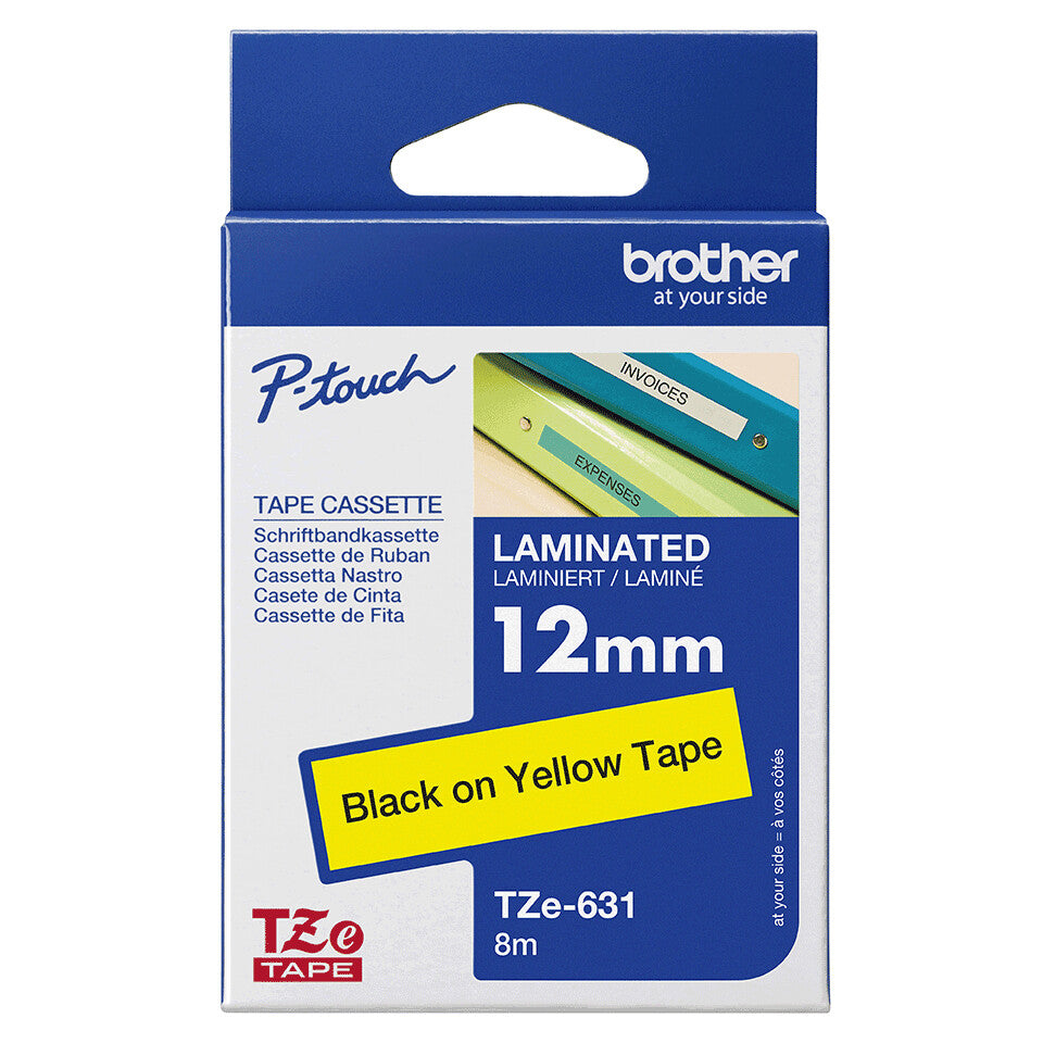 Brother TZE-631 label-making tape Black on yellow