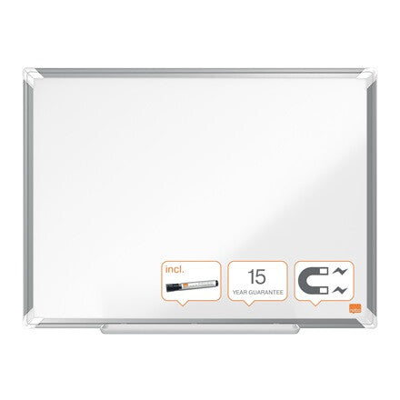 Nobo Premium Plus Steel Magnetic Whiteboard 600x450mm
