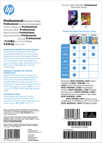 HP Professional Business Paper, Glossy, 180 g/m2, A4 (210 x 297 mm), 150 sheets