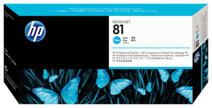 HP 81 Cyan DesignJet Dye Printhead and Printhead Cleaner