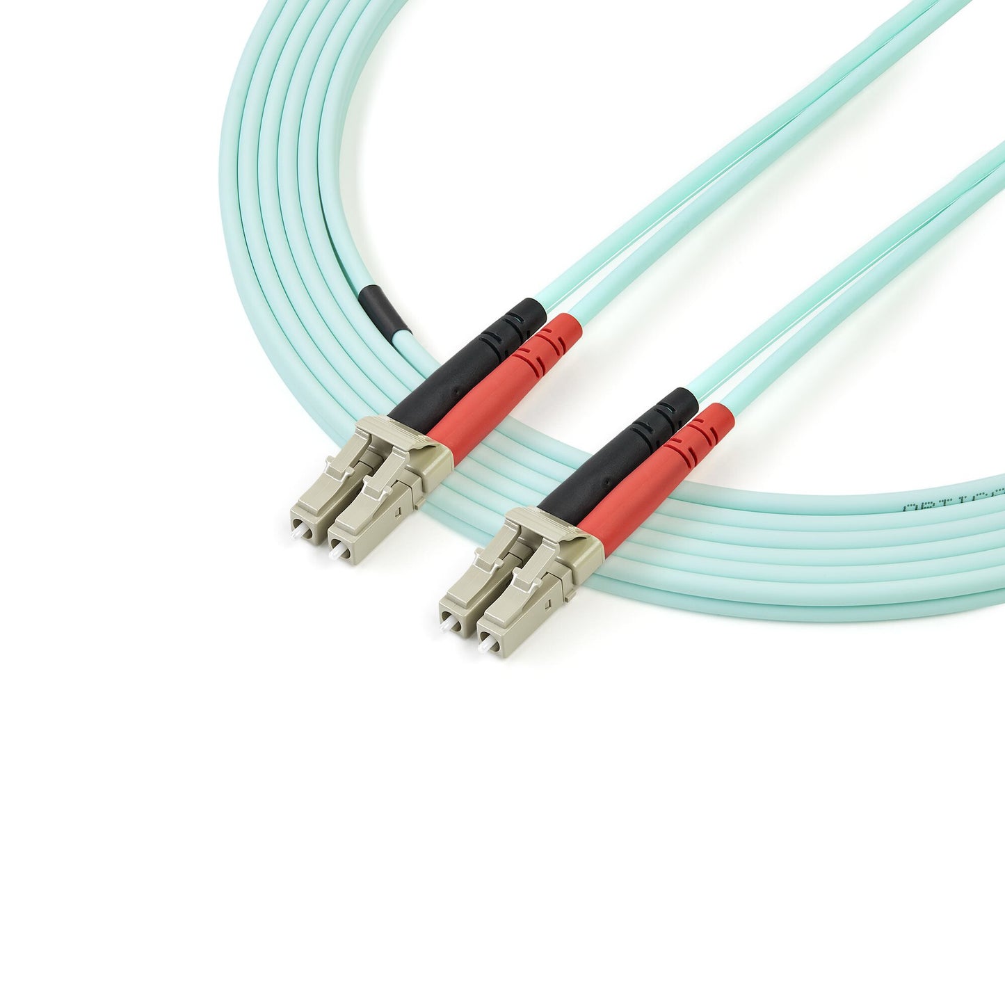 StarTech.com Fiber Optic Cable - 10 Gb Aqua - Multimode Duplex 50/125 - LSZH - LC/LC - 2 m~2m (6ft) LC/UPC to LC/UPC OM3 Multimode Fiber Optic Cable, Full Duplex 50/125µm Zipcord Fiber, 100G Networks, LOMMF/VCSEL,