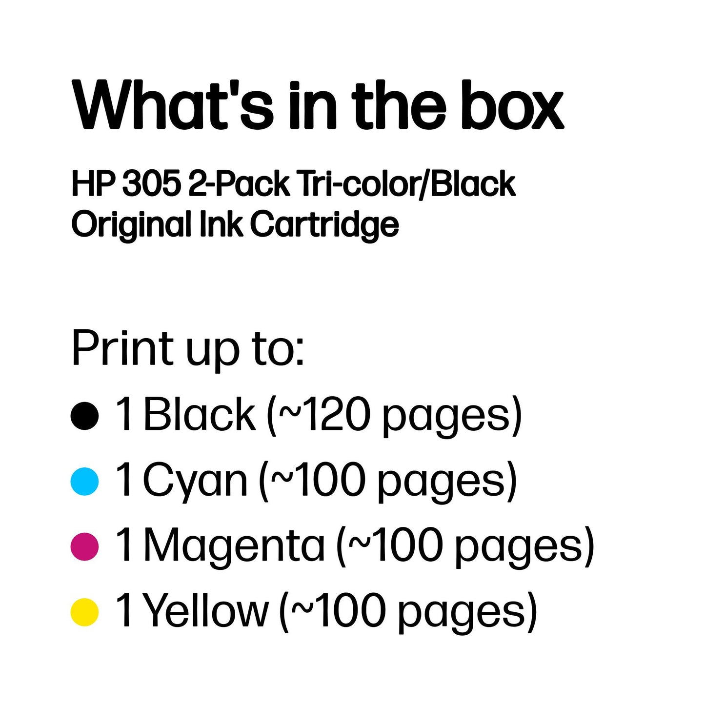 HP 305 2-Pack Tri-color/Black Original Ink Cartridge