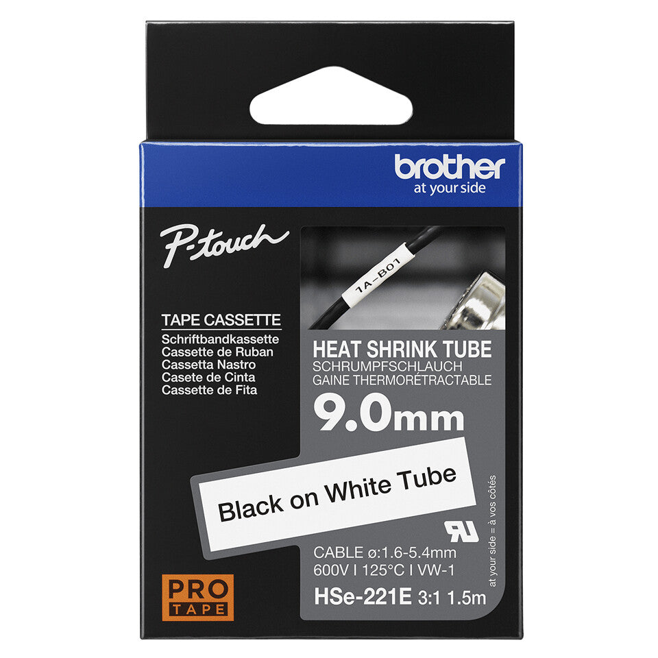 Brother HSE-221E label-making tape Black on white