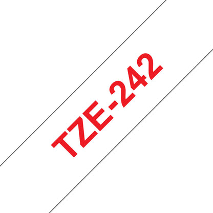 Brother Laminated tape 18mm Red on White TZE-242