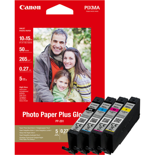 Canon CLI-581XL BK/C/M/Y High Yield Ink Cartridge + Photo Paper Value Pack