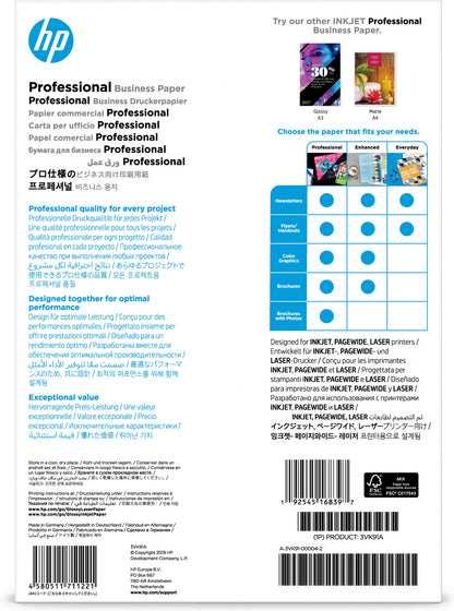 HP Professional Business Paper, Glossy, 180 g/m2, A4 (210 x 297 mm), 150 sheets
