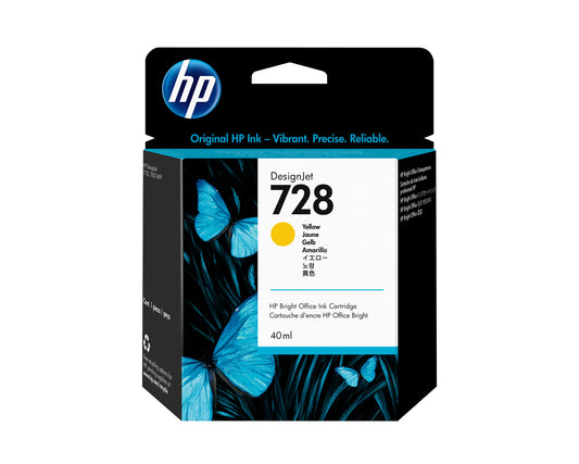 HP 728 40-ml Yellow DesignJet Ink Cartridge