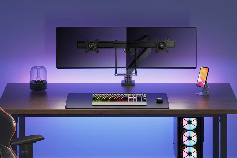 Neomounts NM-D775DXBLACK Monitor arm 10-32" - gas spring - Topfix - 180°-stop