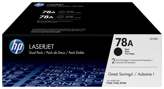 HP 78A 2-pack Black Original LaserJet Toner Cartridges