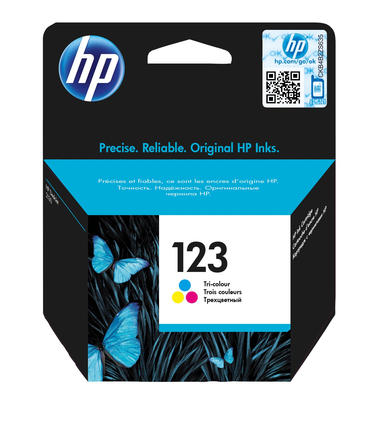 HP 123 Tri-color Original Ink Cartridge