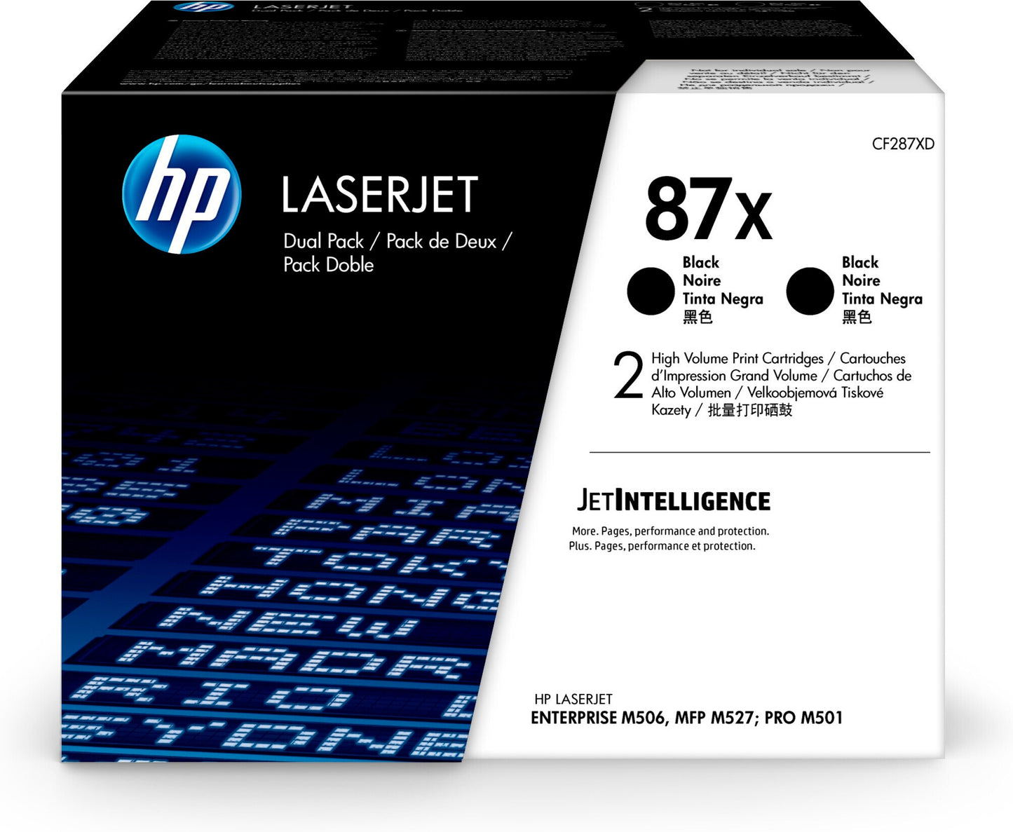 HP 87X 2-pack High Yield Black Original LaserJet Toner Cartridges