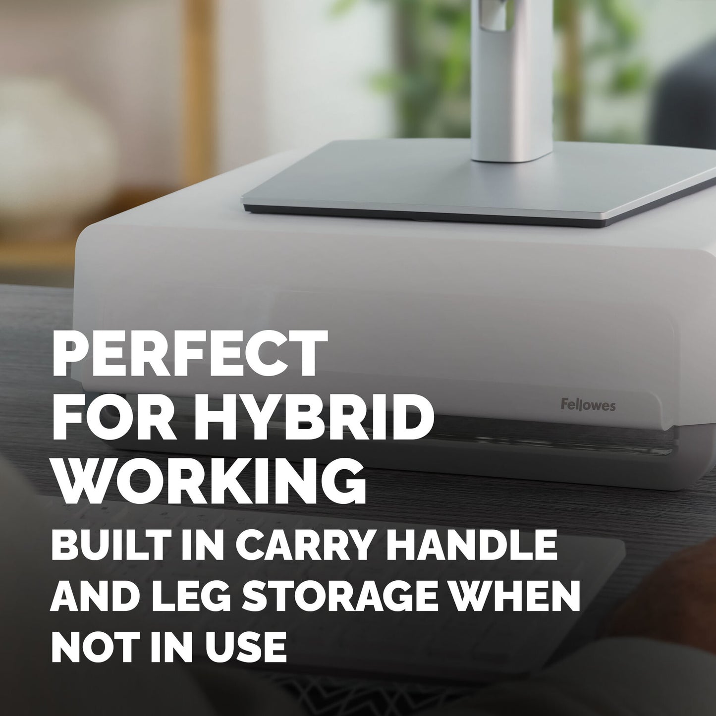 Fellowes Computer Monitor Stand with 3 Height Adjustments - Breyta Monitor Riser with Cable Management - Ergonomic Adjustable Monitor Stand for Computers - Max Weight 15KG - White