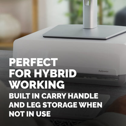 Fellowes Computer Monitor Stand with 3 Height Adjustments - Breyta Monitor Riser with Cable Management - Ergonomic Adjustable Monitor Stand for Computers - Max Weight 15KG - White