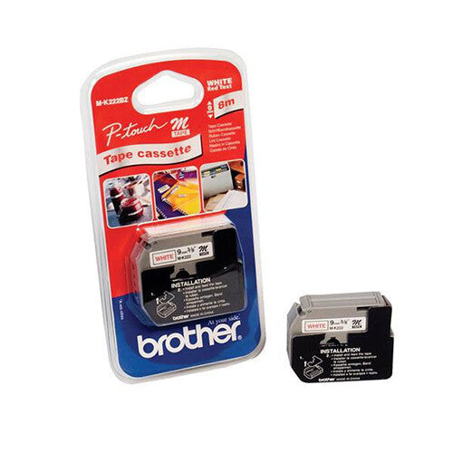 Brother M-K222BZ label-making tape Red on white