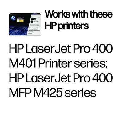 HP 80X High Yield Black Original LaserJet Toner Cartridge