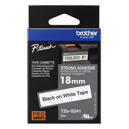 Brother TZE-S241 label-making tape Black on white TZ