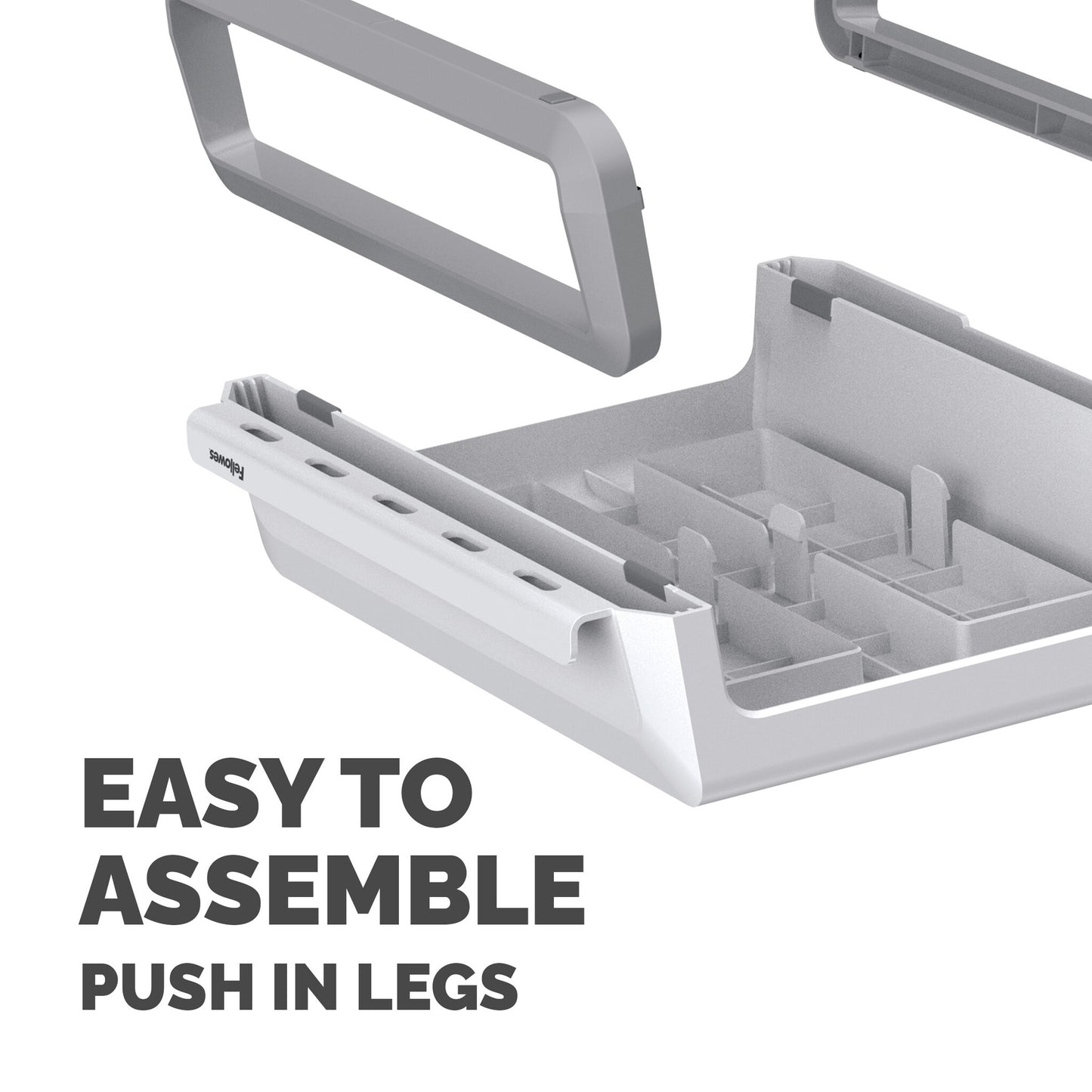 Fellowes Computer Monitor Stand with 3 Height Adjustments - Breyta Monitor Riser with Cable Management - Ergonomic Adjustable Monitor Stand for Computers - Max Weight 15KG - White