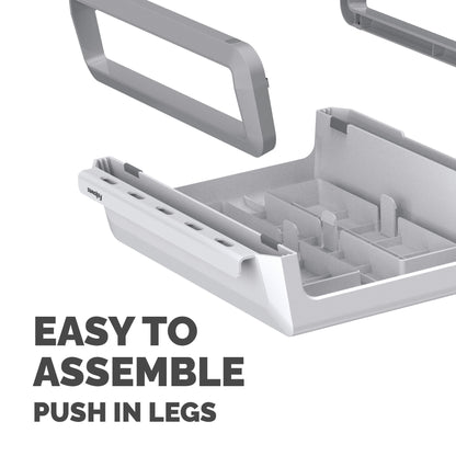 Fellowes Computer Monitor Stand with 3 Height Adjustments - Breyta Monitor Riser with Cable Management - Ergonomic Adjustable Monitor Stand for Computers - Max Weight 15KG - White